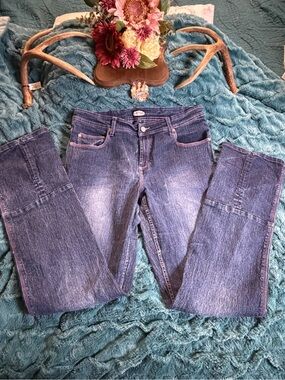 Zoe Beth Women’s Bootcut Jeans Size 15/16 Pink Stitching Western Y2K